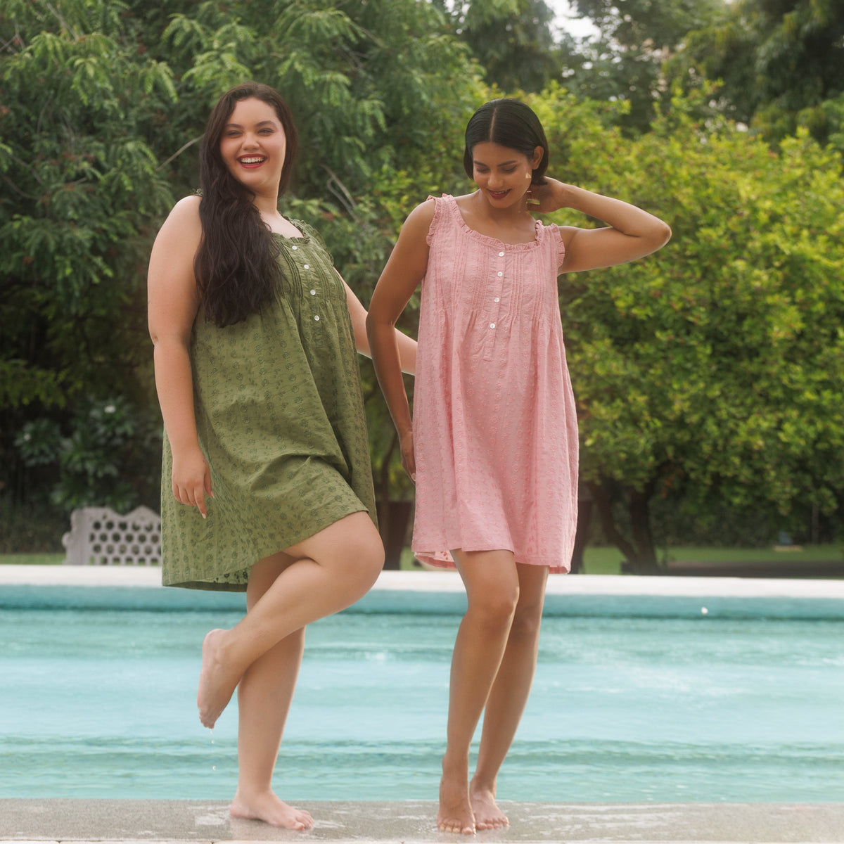 MARIGOLD ORGANIC  COTTON NIGHTIE MINI  - BLUSH