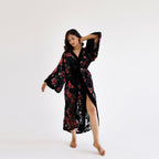 DEVORÉ ROBE - BLACK ROSE