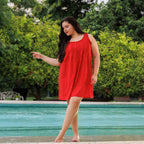 MARIGOLD ORGANIC  COTTON NIGHTIE MINI  - TANGERINE