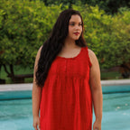 MARIGOLD ORGANIC  COTTON NIGHTIE MINI  - TANGERINE