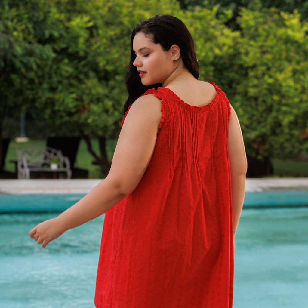 MARIGOLD ORGANIC  COTTON NIGHTIE MINI  - TANGERINE