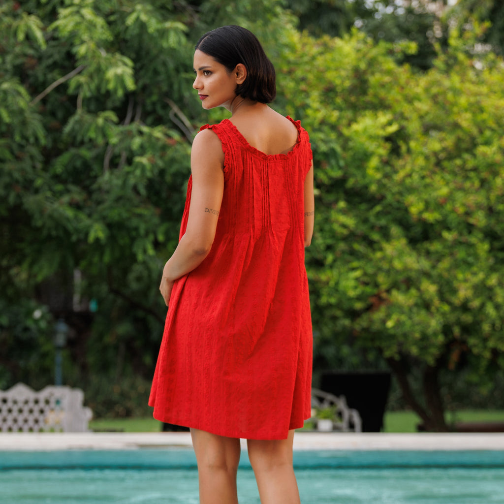 MARIGOLD ORGANIC  COTTON NIGHTIE MINI  - TANGERINE
