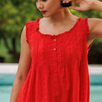 MARIGOLD ORGANIC  COTTON NIGHTIE MINI  - TANGERINE