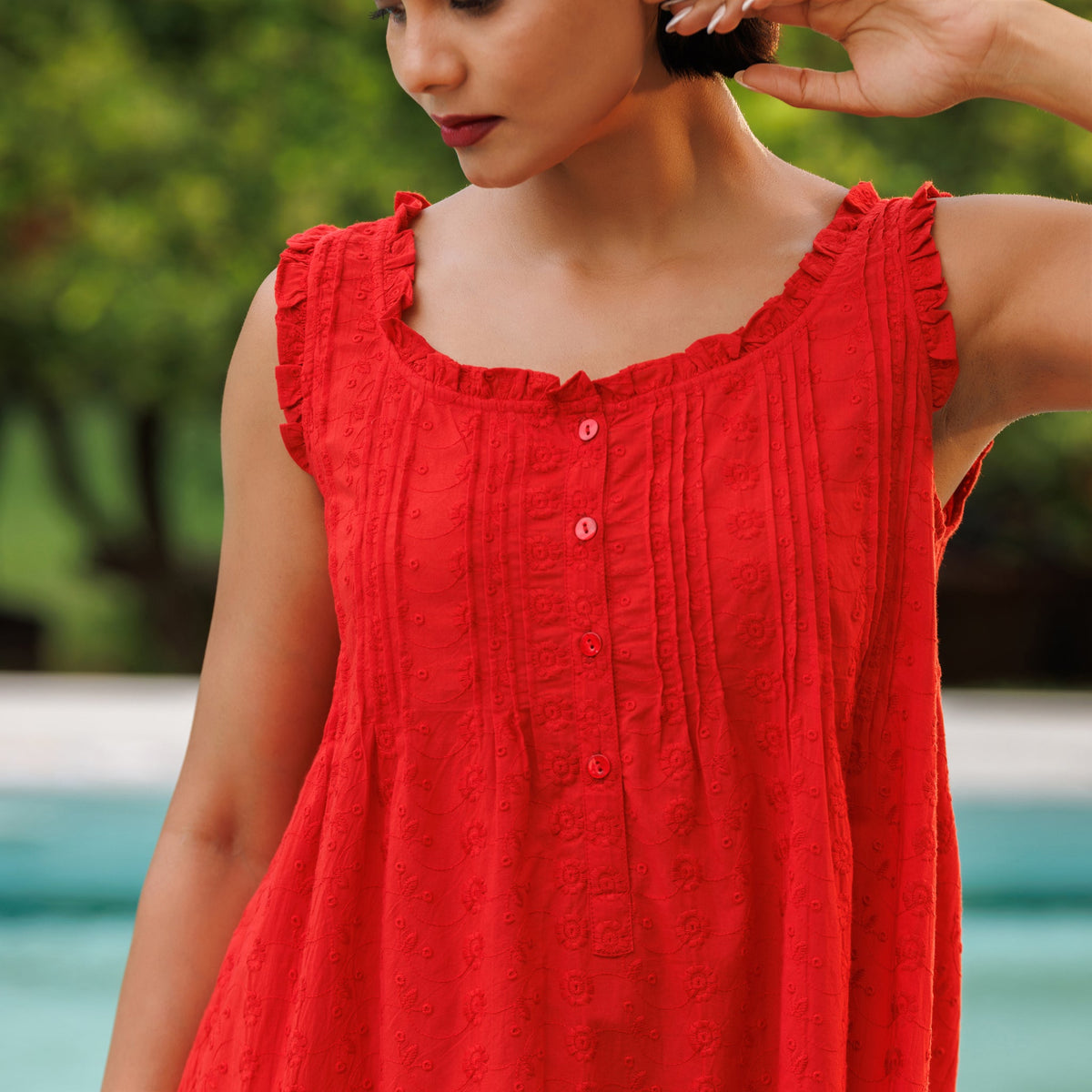 MARIGOLD ORGANIC  COTTON NIGHTIE MINI  - TANGERINE