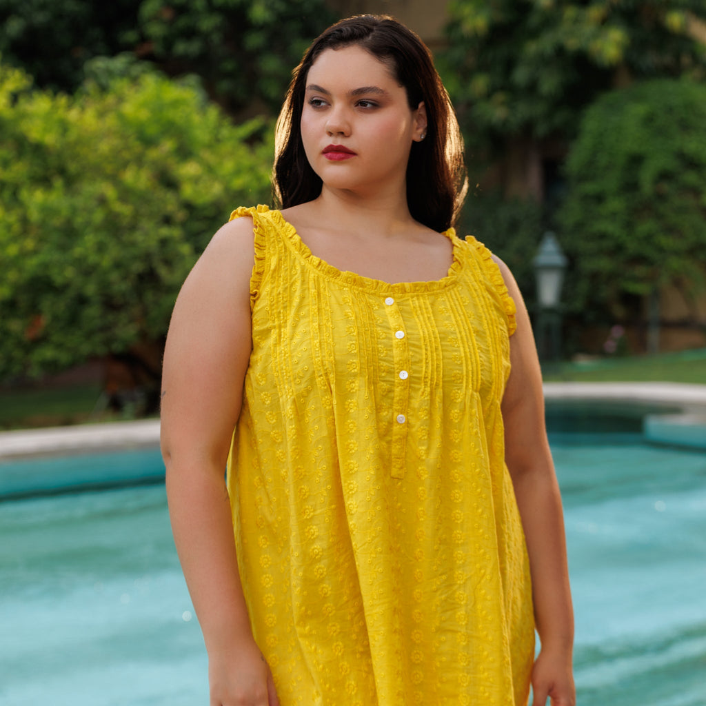MARIGOLD ORGANIC  COTTON NIGHTIE MINI  - SUNSHINE