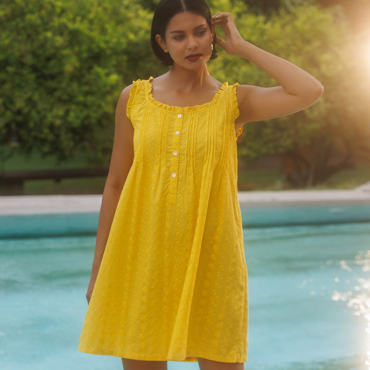 MARIGOLD ORGANIC  COTTON NIGHTIE MINI  - SUNSHINE