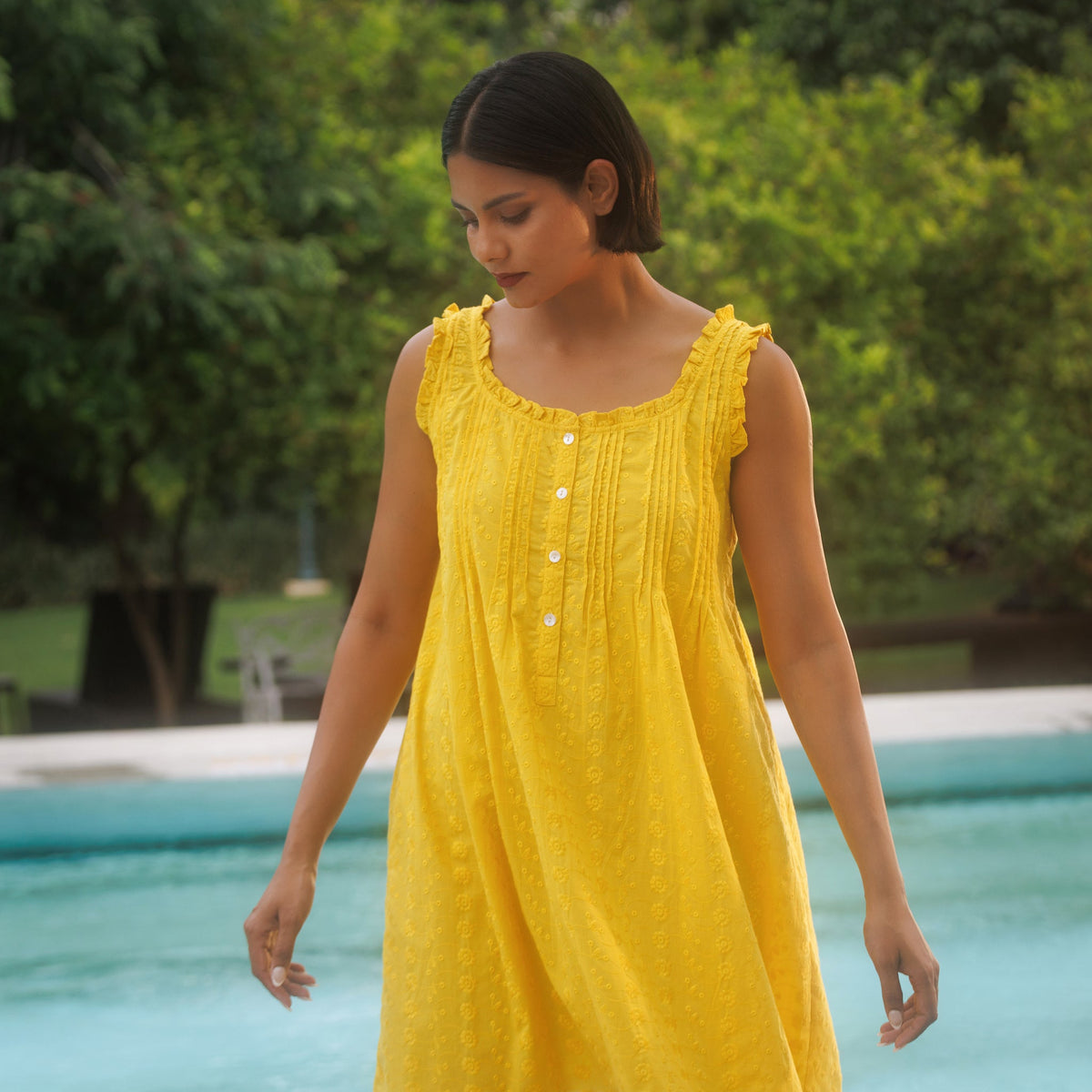 MARIGOLD ORGANIC  COTTON NIGHTIE MINI  - SUNSHINE