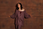 ANNIE-BRUSHED ORGANIC COTTON PYJAMA SET