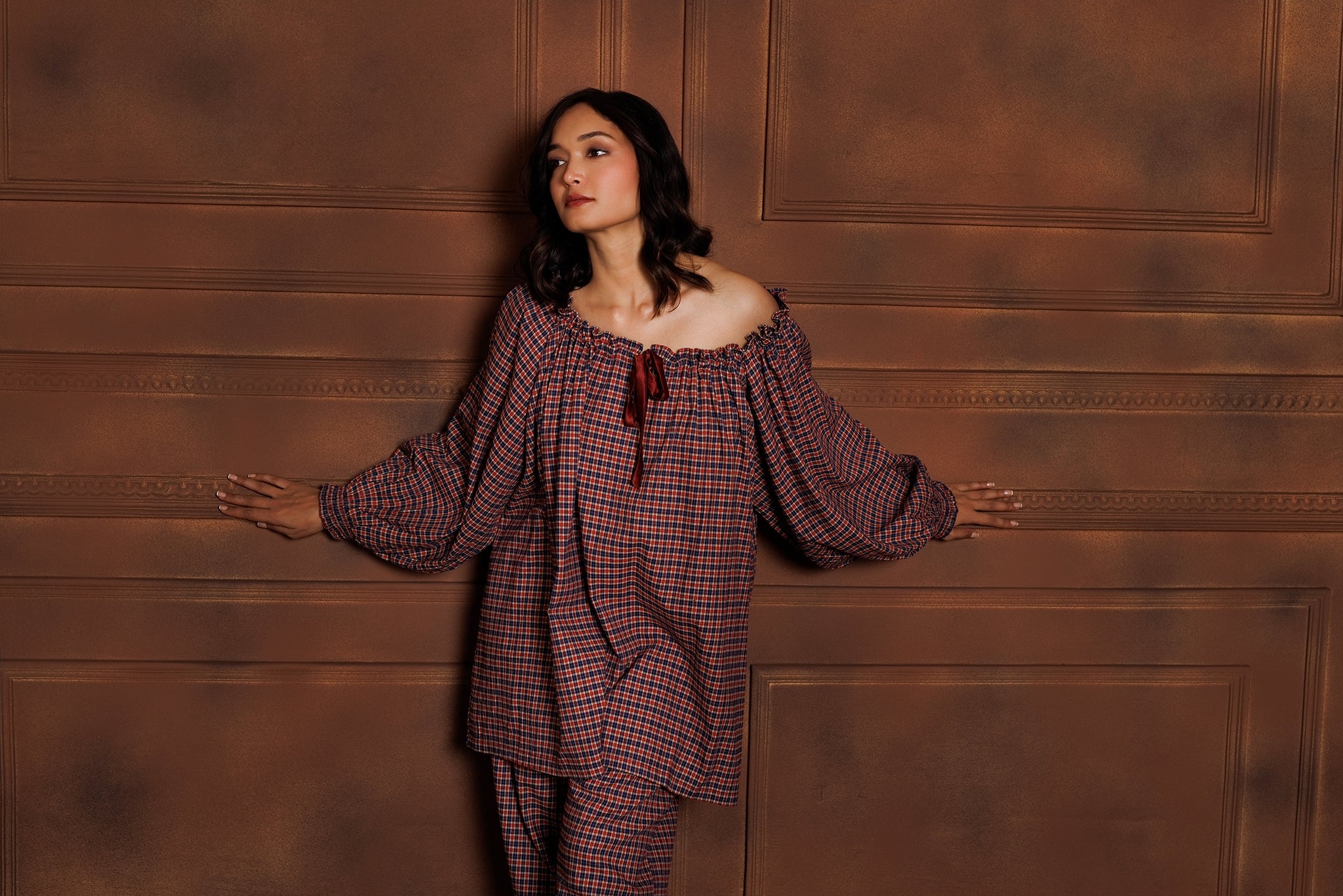 ANNIE-BRUSHED ORGANIC COTTON PYJAMA SET