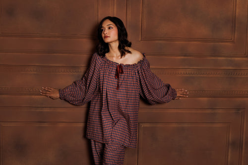ANNIE-BRUSHED ORGANIC COTTON PYJAMA SET
