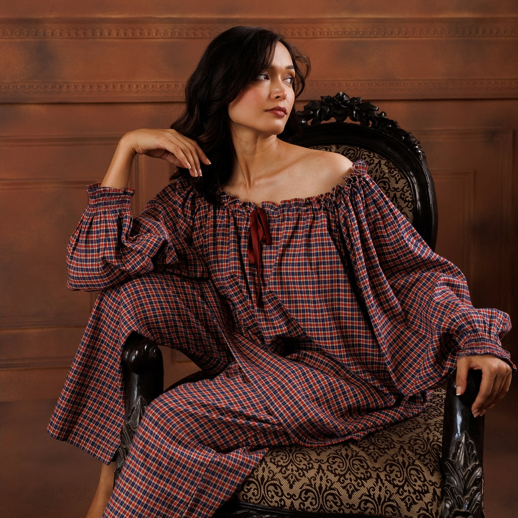 ANNIE-BRUSHED ORGANIC COTTON PYJAMA SET