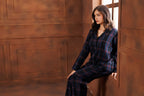 PLAID LAMÉ  PYJAMA SET - MIDNIGHT BLUE