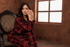 PLAID LAMÉ COTTON PYJAMA SET- GARNET