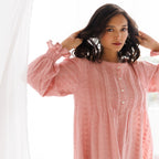 FLUER 100% ORGANIC COTTON NIGHTIE - BLUSH