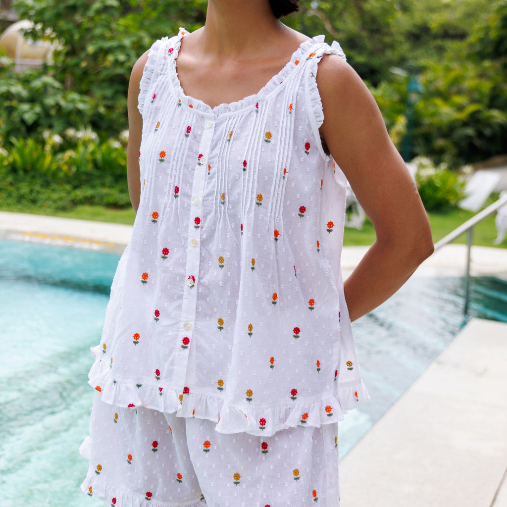 SUNFLOWER ORGANIC COTTON SHORTIE PYJAMA SET