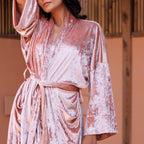 VELVET ROBE - Blush