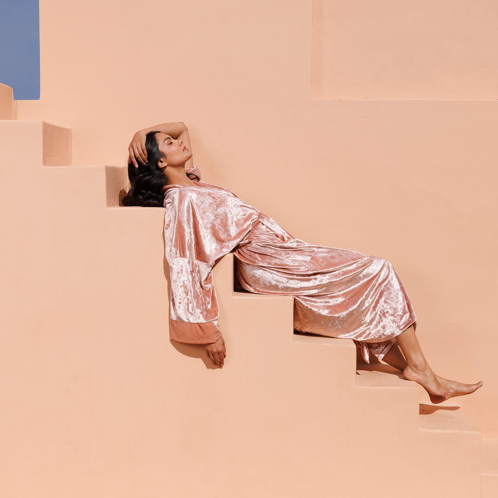 Velvet Robe - Blush