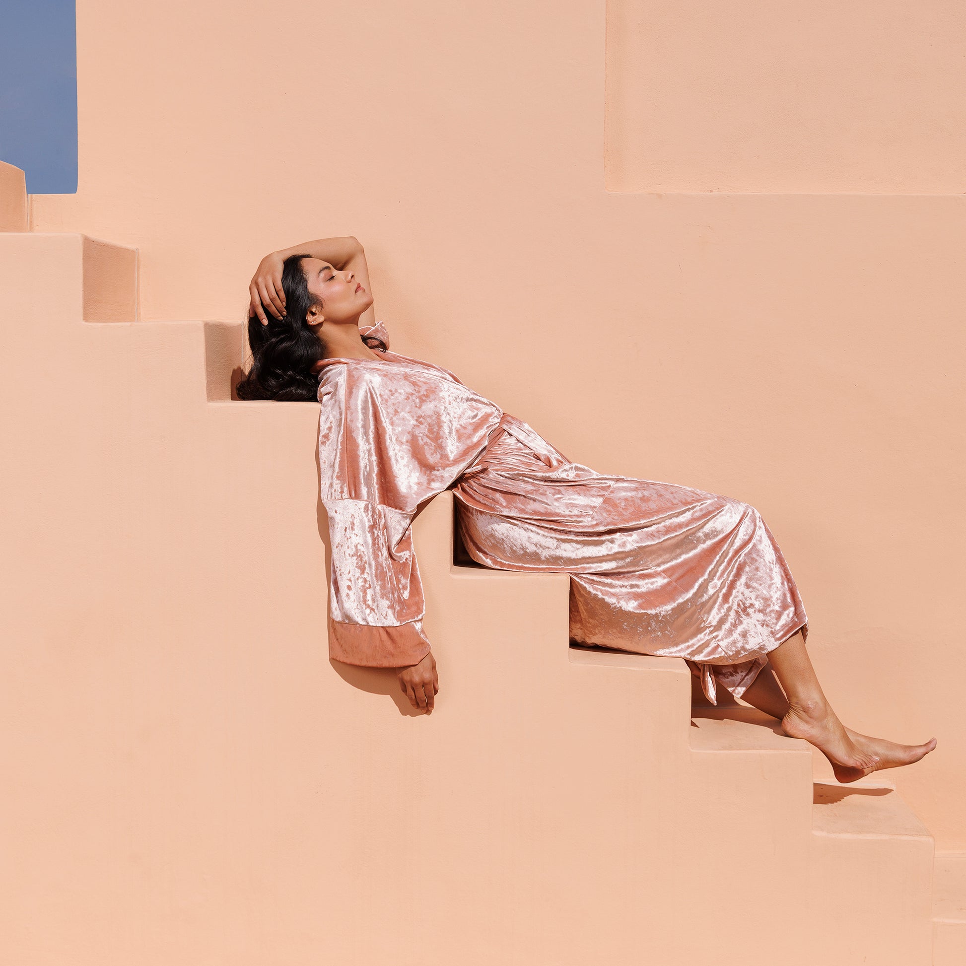 Velvet Robe - Blush