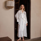 SILK JACQUARD ROBE - Ivory