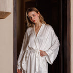 SILK JACQUARD ROBE - Ivory