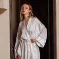 SILK JACQUARD ROBE - Ivory