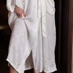 SILK JACQUARD ROBE - Ivory