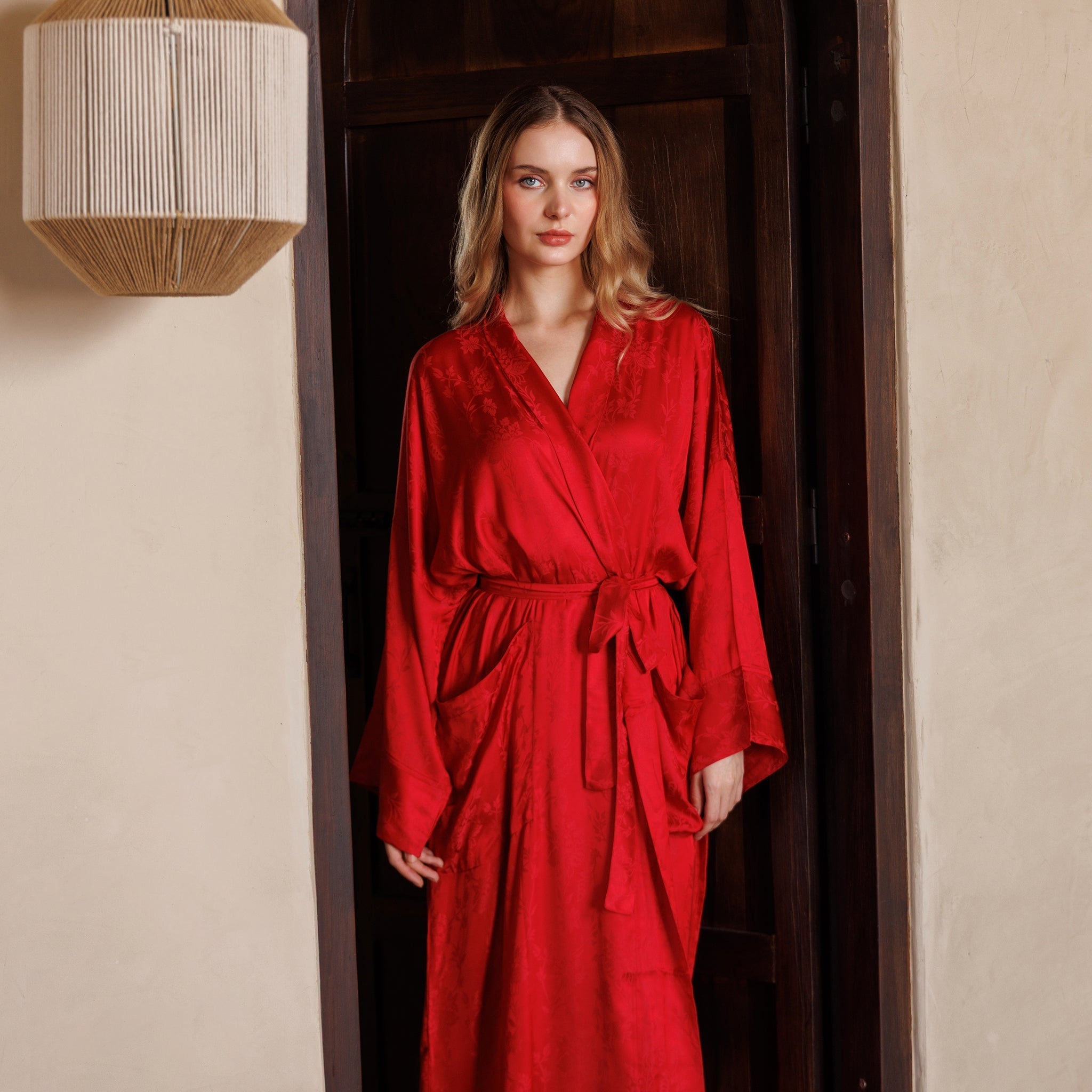SILK Jacquard Maxi - Scarlet