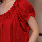 FORGET ME NOT Silk Jacquard Maxi - Scarlet