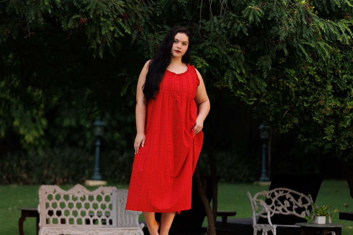 MARIGOLD ORGANIC COTTON NIGHTIE - TANGERINE