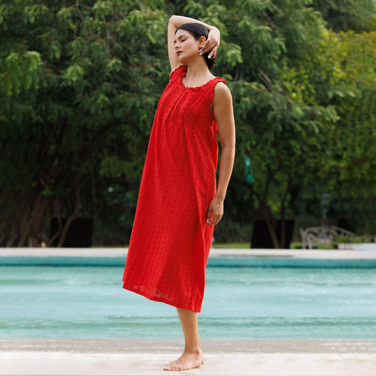 MARIGOLD ORGANIC COTTON NIGHTIE - TANGERINE
