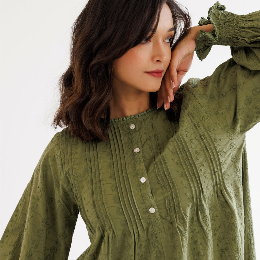 FLEUR NIGHTIE - OLIVE
