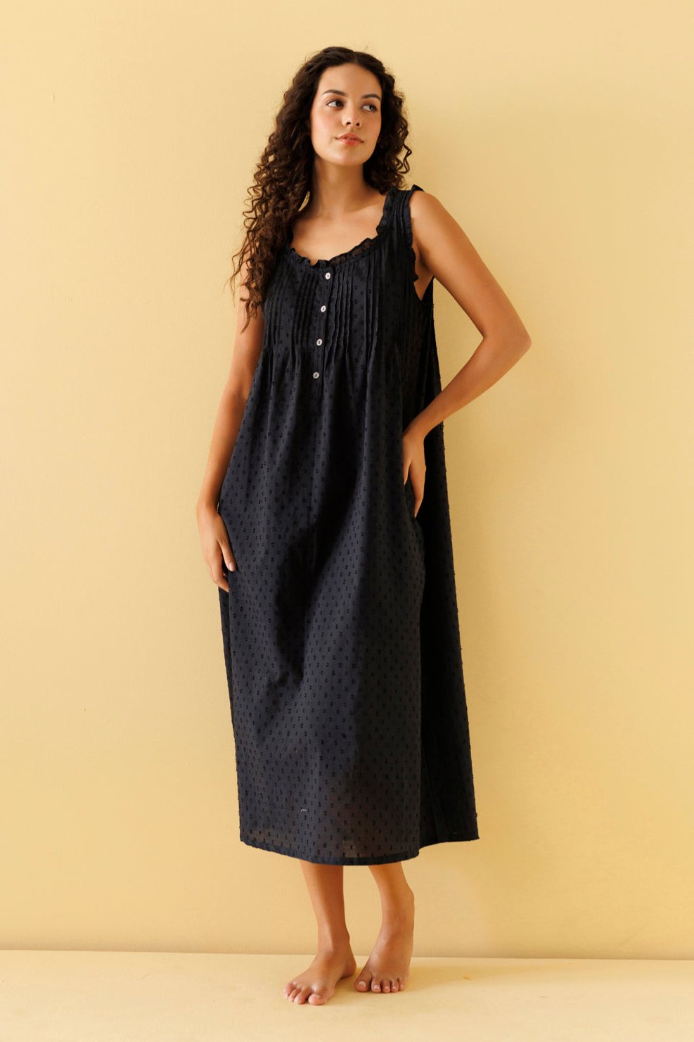 Jasmine Organic Cotton Nightie - Ebony