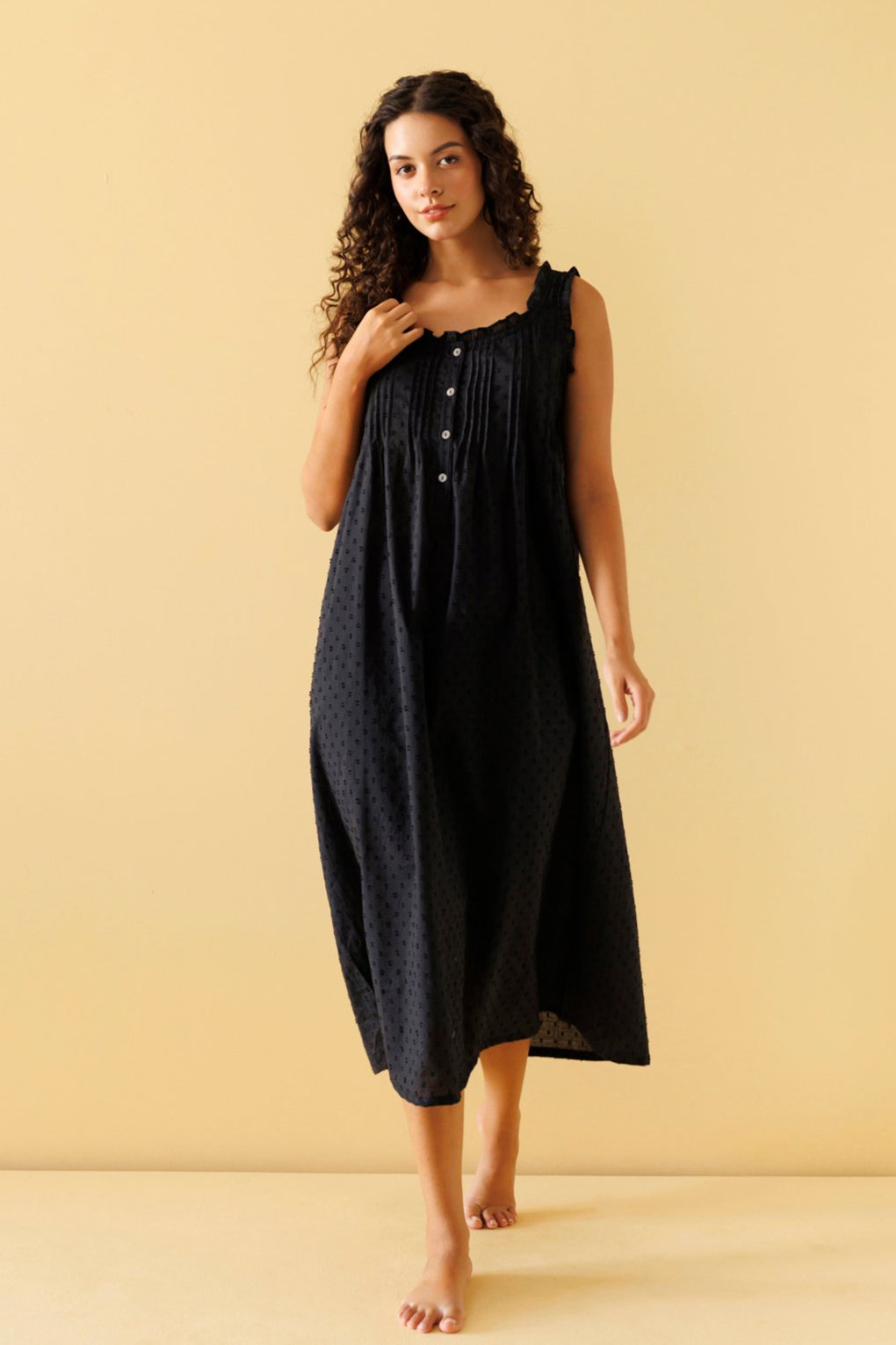 Jasmine Organic Cotton Nightie - Ebony