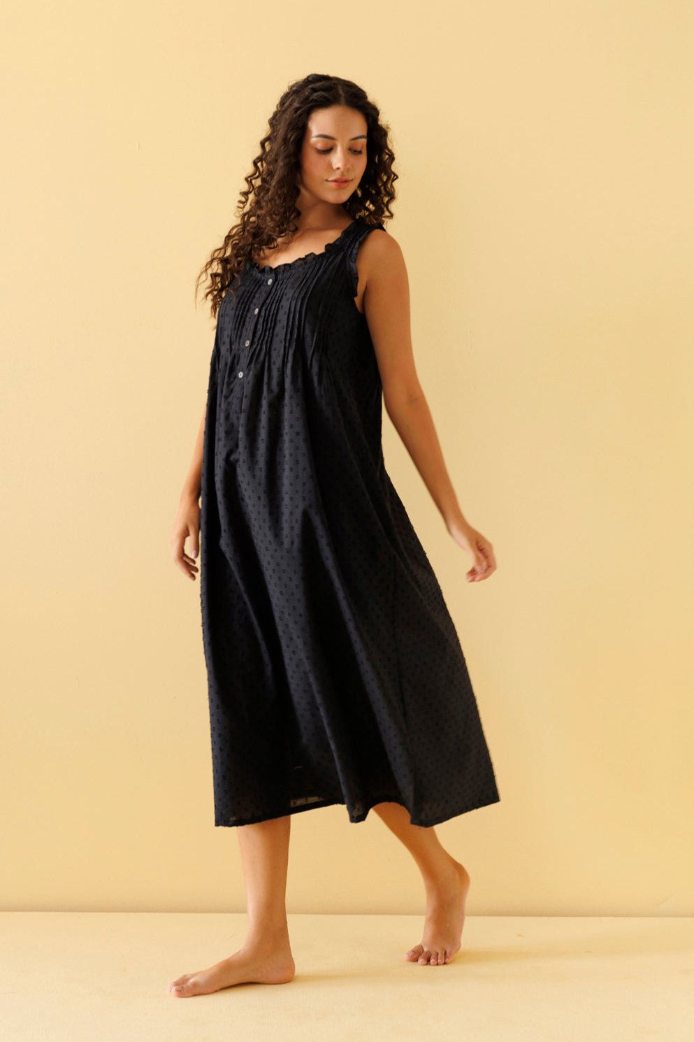 Jasmine Organic Cotton Nightie - Ebony