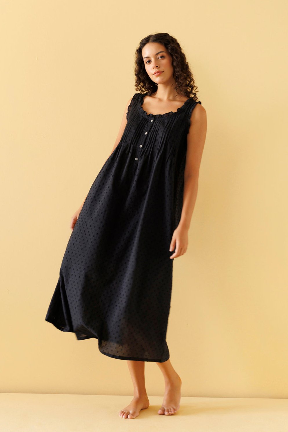 Jasmine Organic Cotton Nightie - Ebony