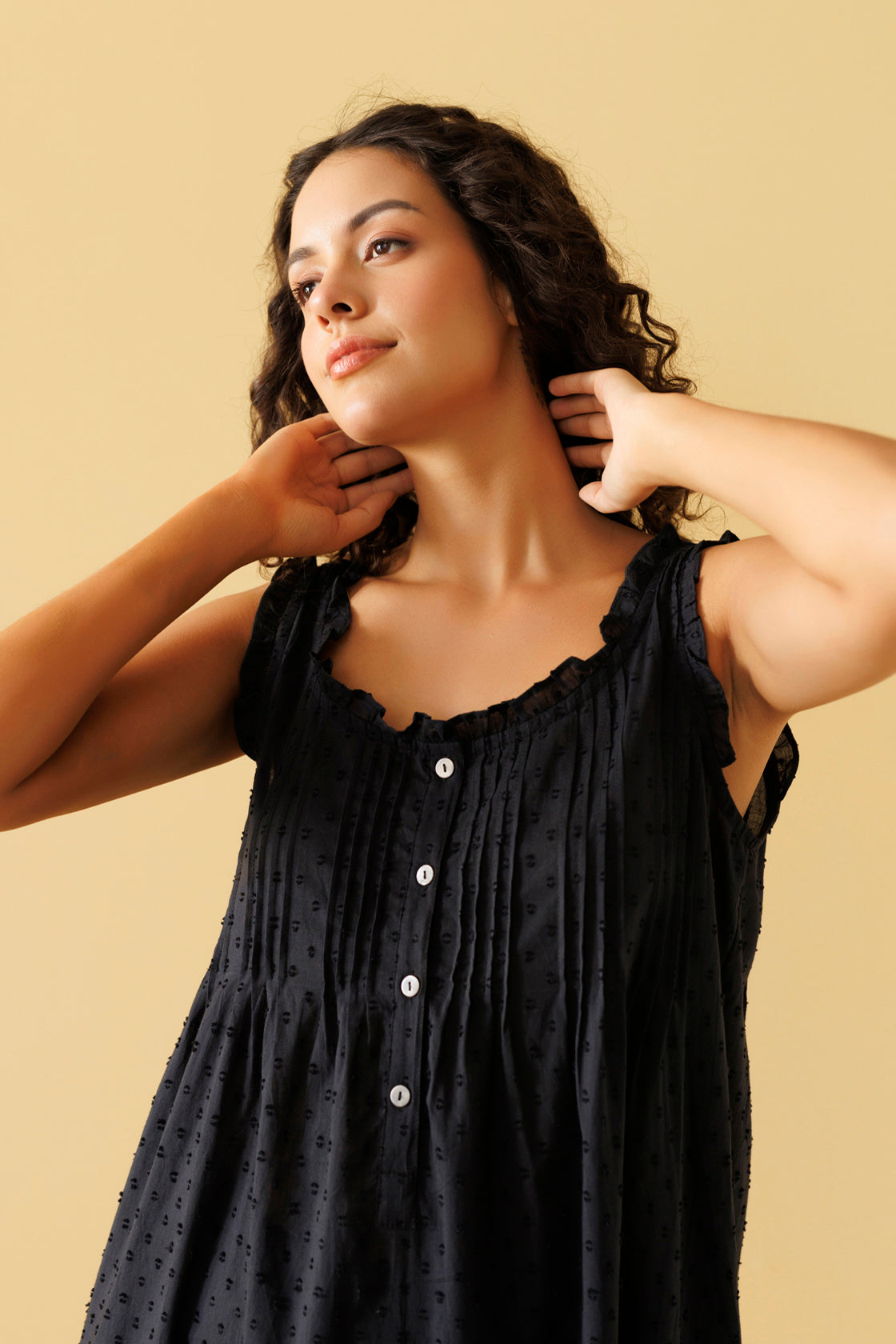 Jasmine Organic Cotton Nightie - Ebony