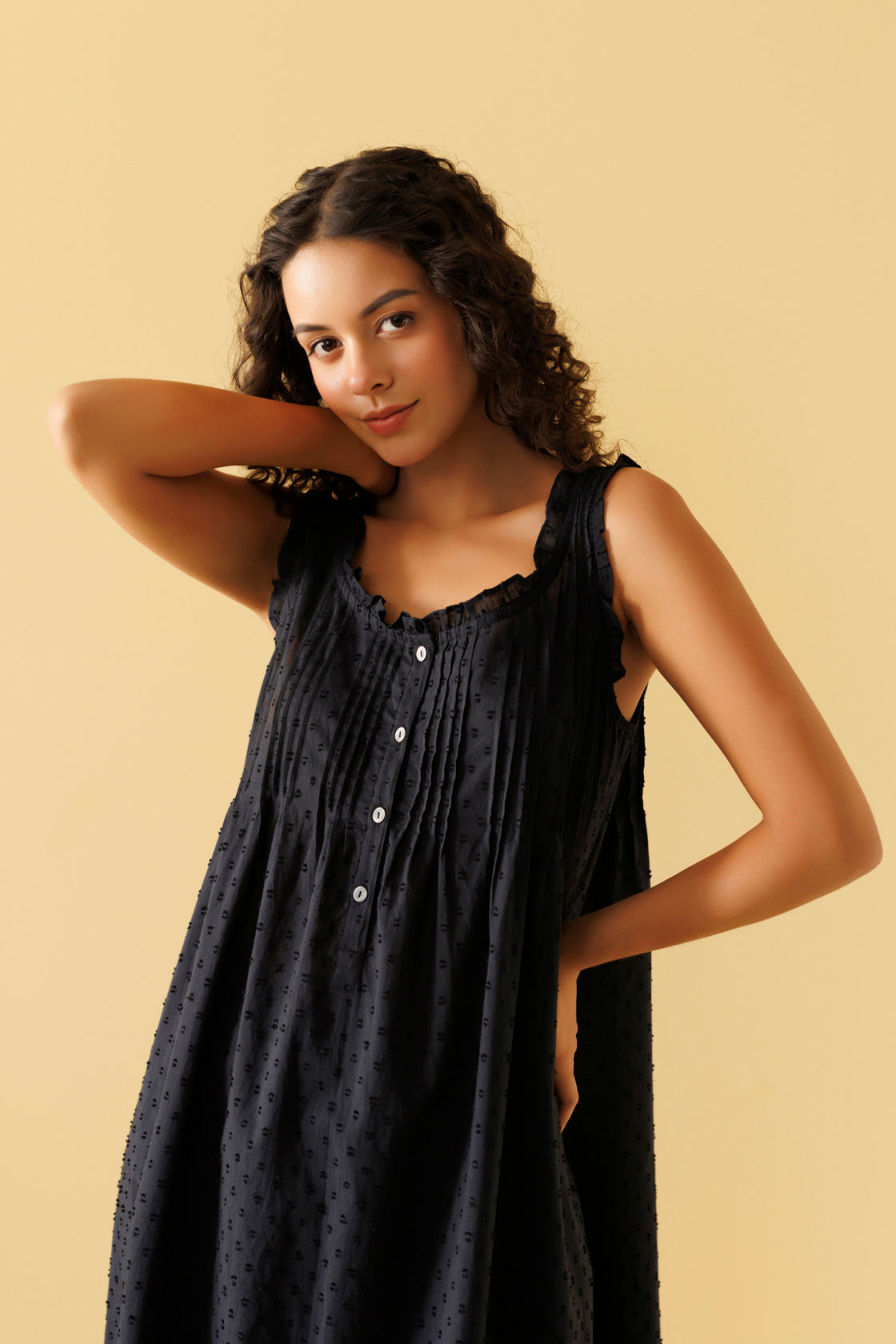 Jasmine Organic Cotton Nightie - Ebony