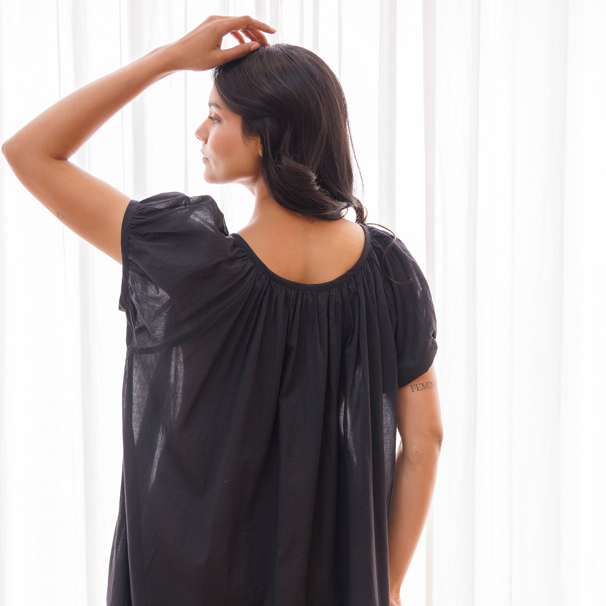 Forget Me Not Organic Cotton Nightie - Ebony