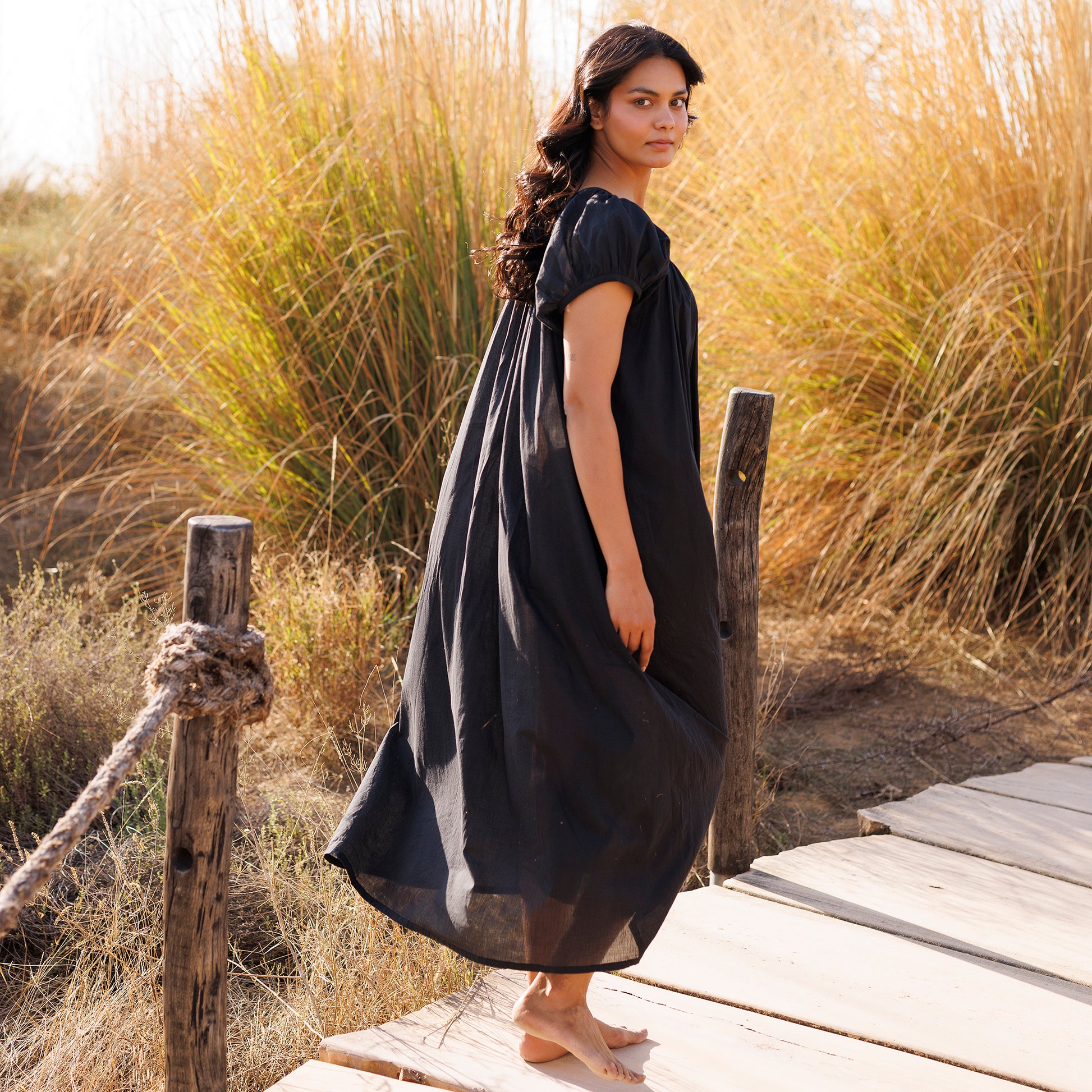 Forget Me Not Organic Cotton Nightie - Ebony