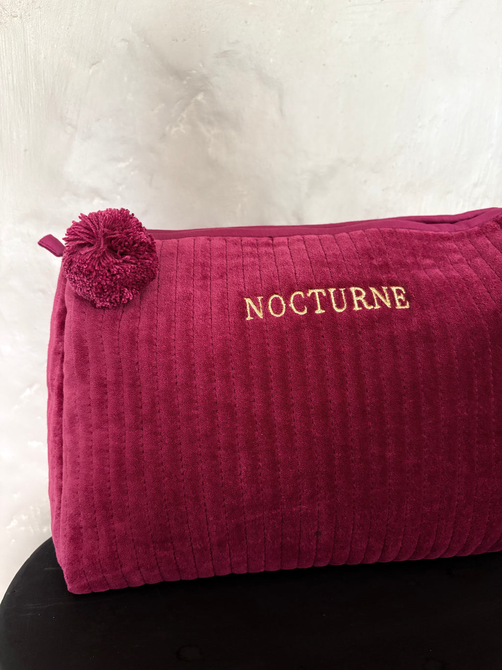 NOCTURNE VELVET COSMETIC BAG - AMETHYST
