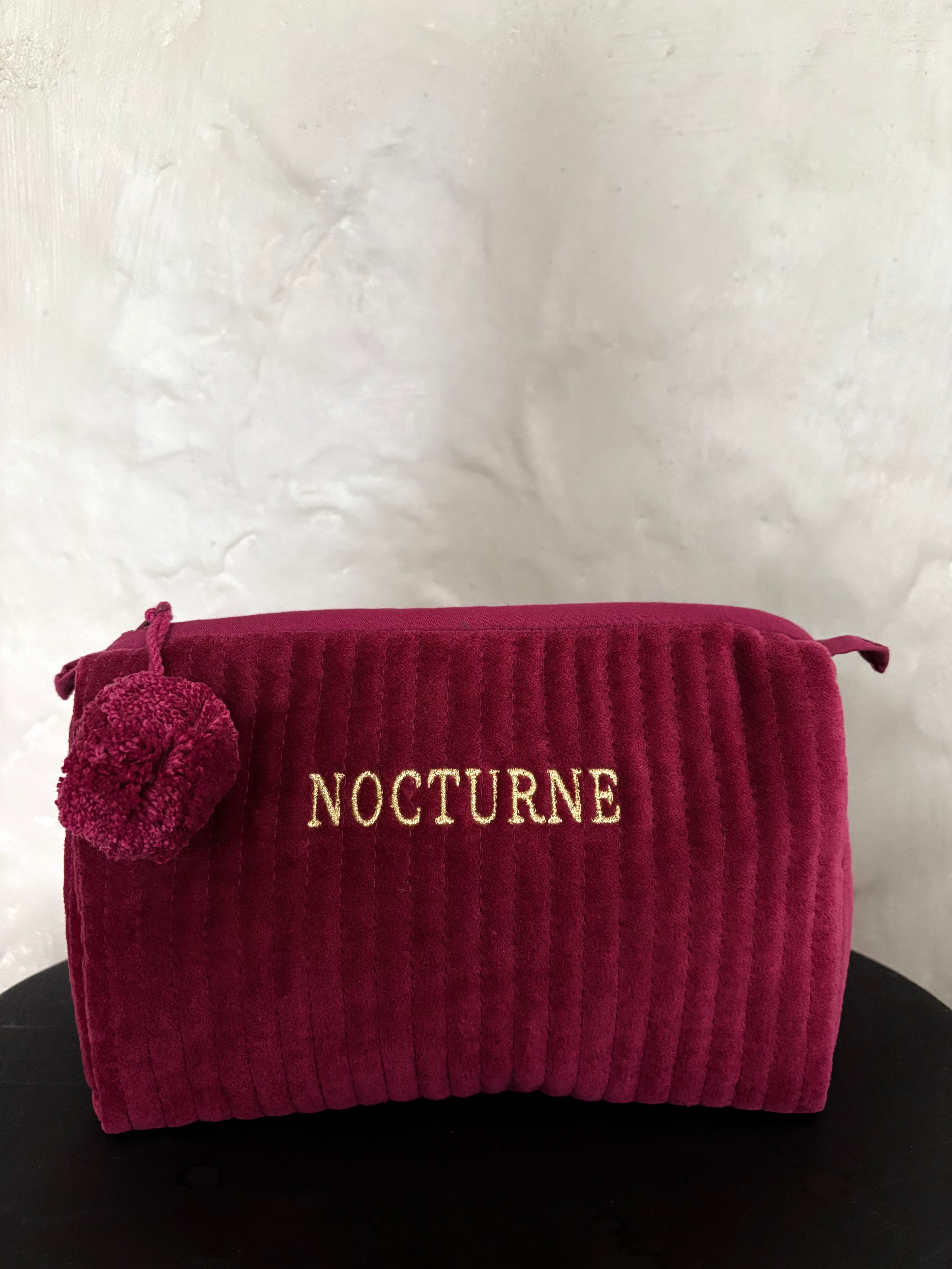 NOCTURNE VELVET COSMETIC BAG - AMETHYST