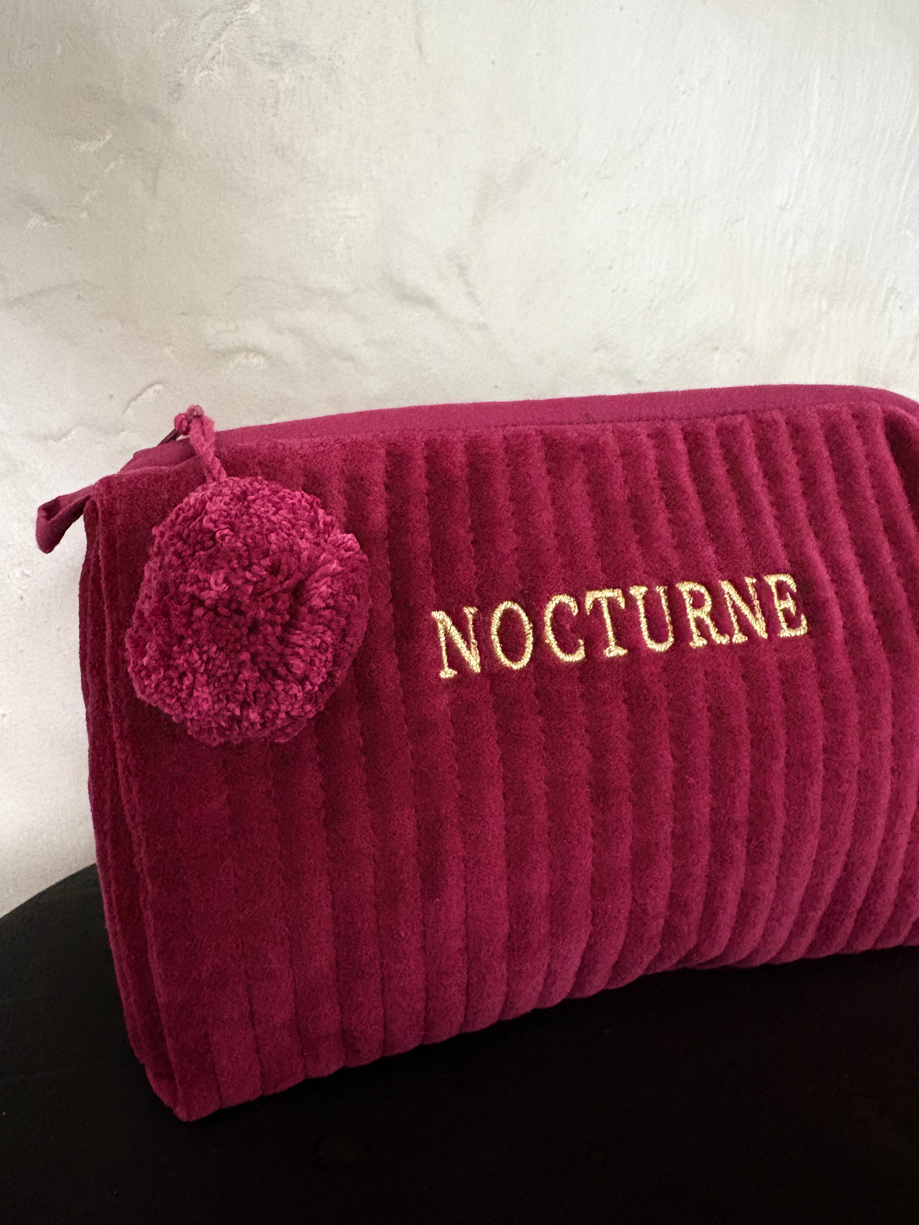 NOCTURNE VELVET COSMETIC BAG - AMETHYST