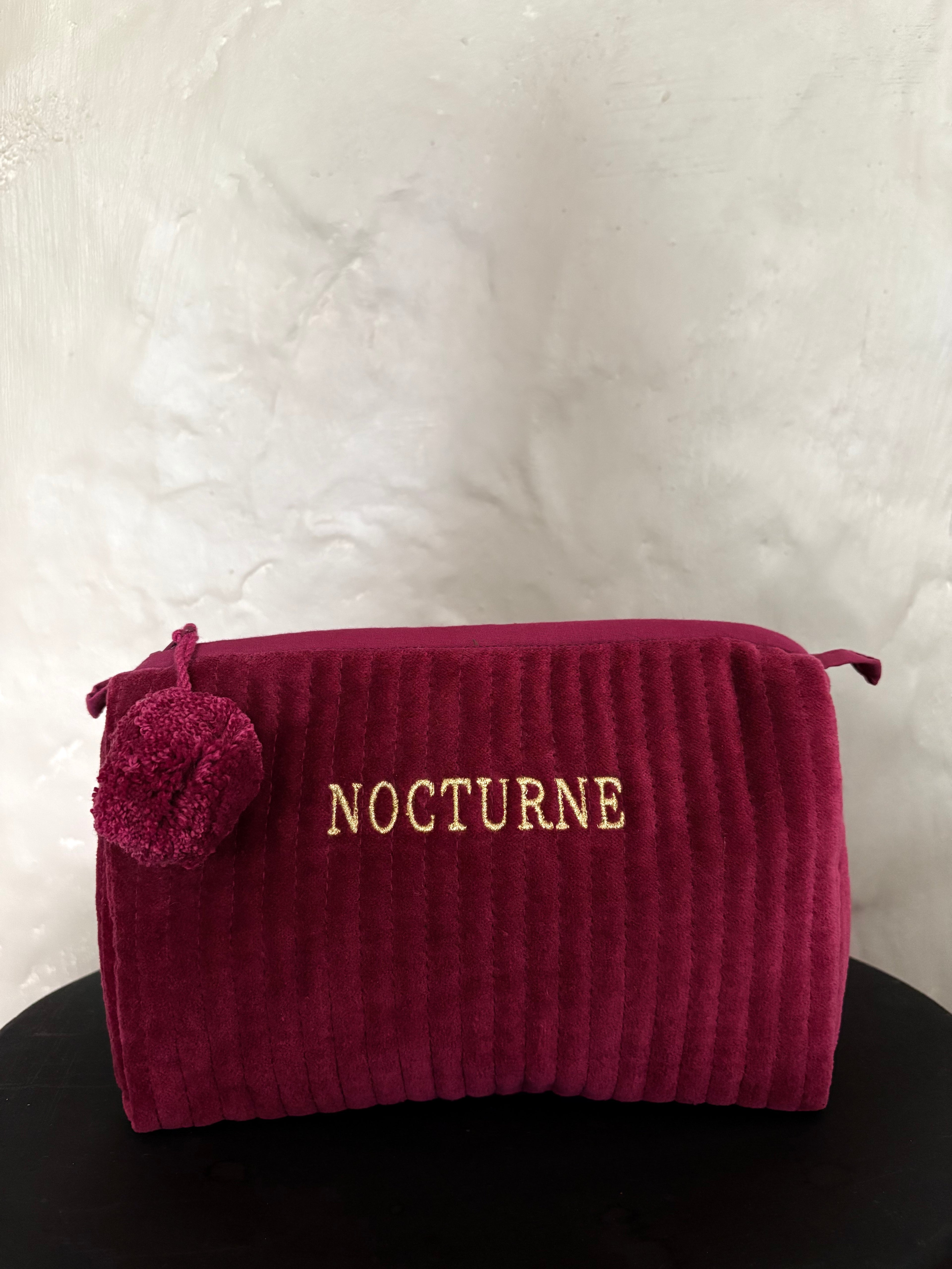 NOCTURNE VELVET COSMETIC BAG - AMETHYST