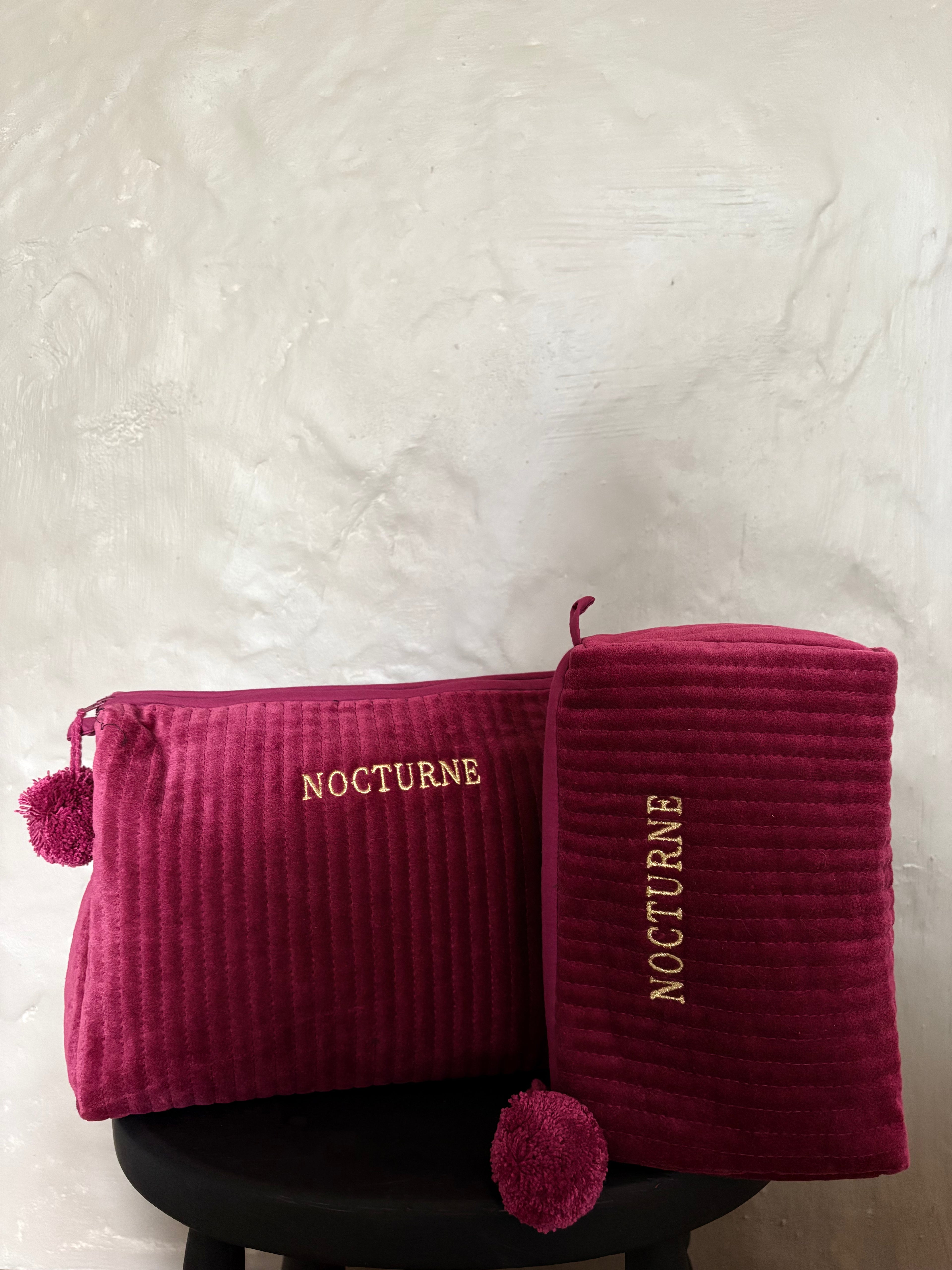 NOCTURNE VELVET COSMETIC BAG - AMETHYST