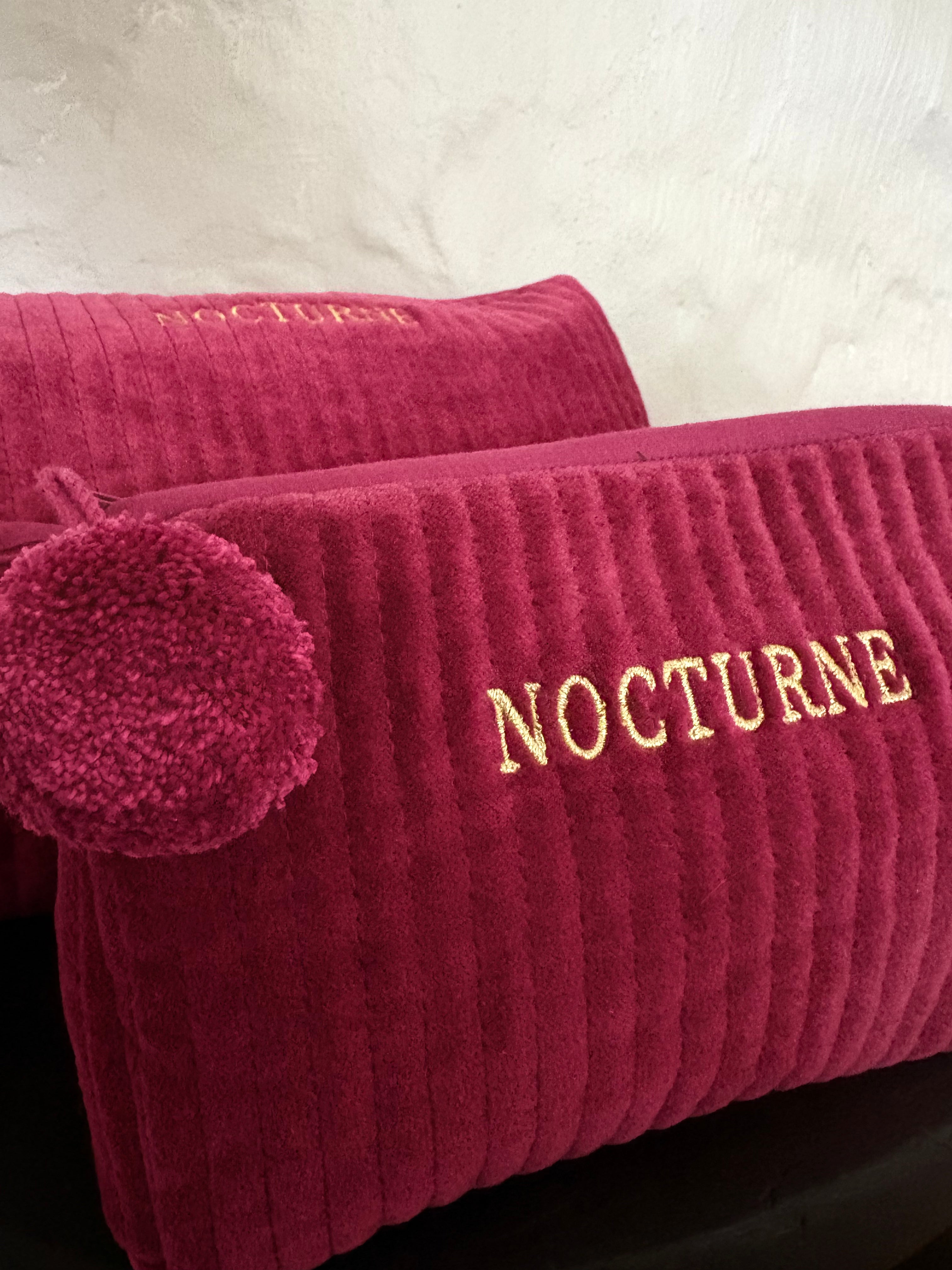 NOCTURNE VELVET COSMETIC BAG - AMETHYST