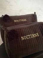 NOCTURNE VELVET COSMETIC BAG - EBONY