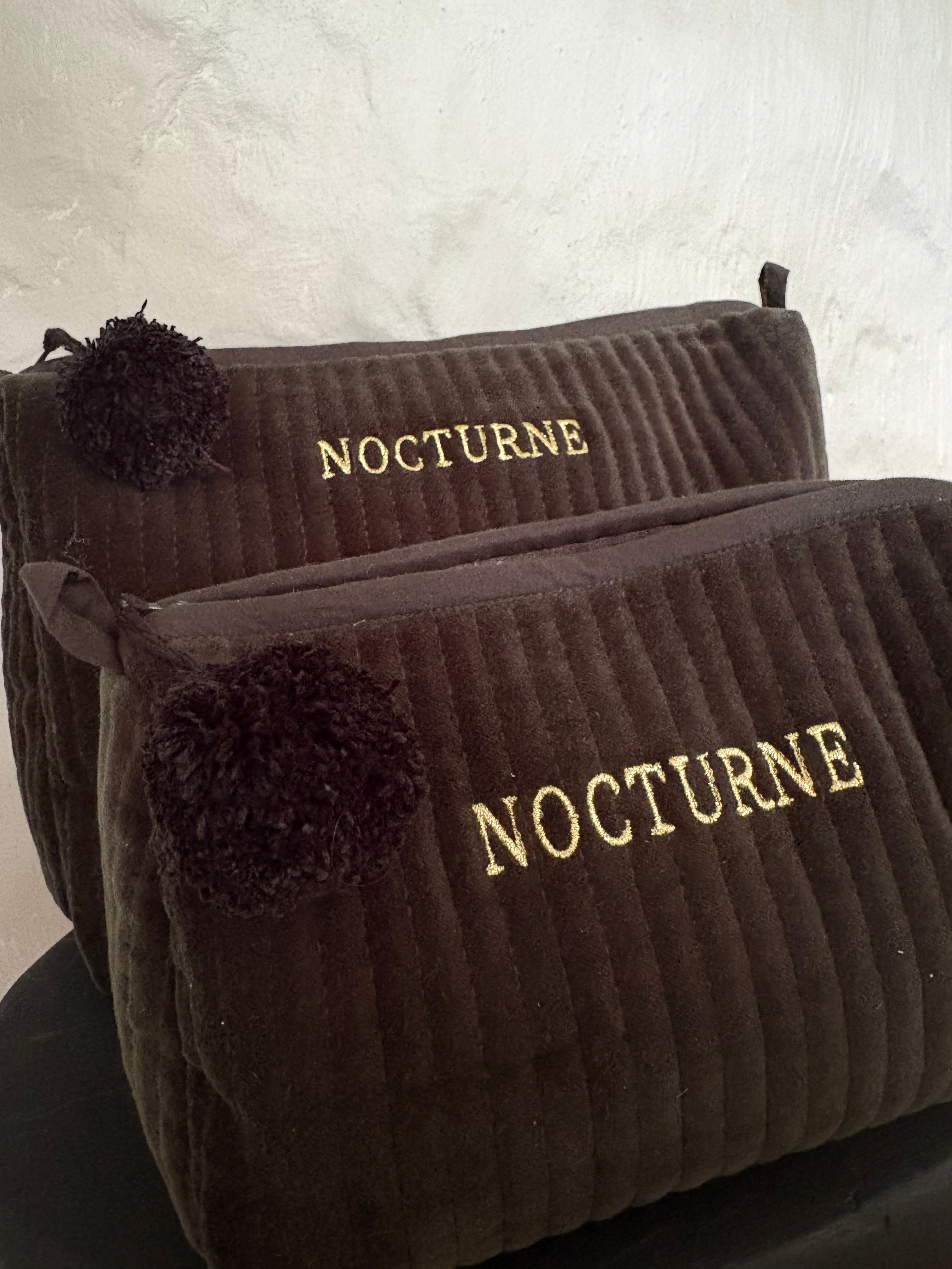 NOCTURNE VELVET COSMETIC BAG - EBONY