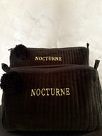 NOCTURNE VELVET COSMETIC BAG - EBONY