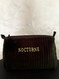 NOCTURNE VELVET COSMETIC BAG - EBONY