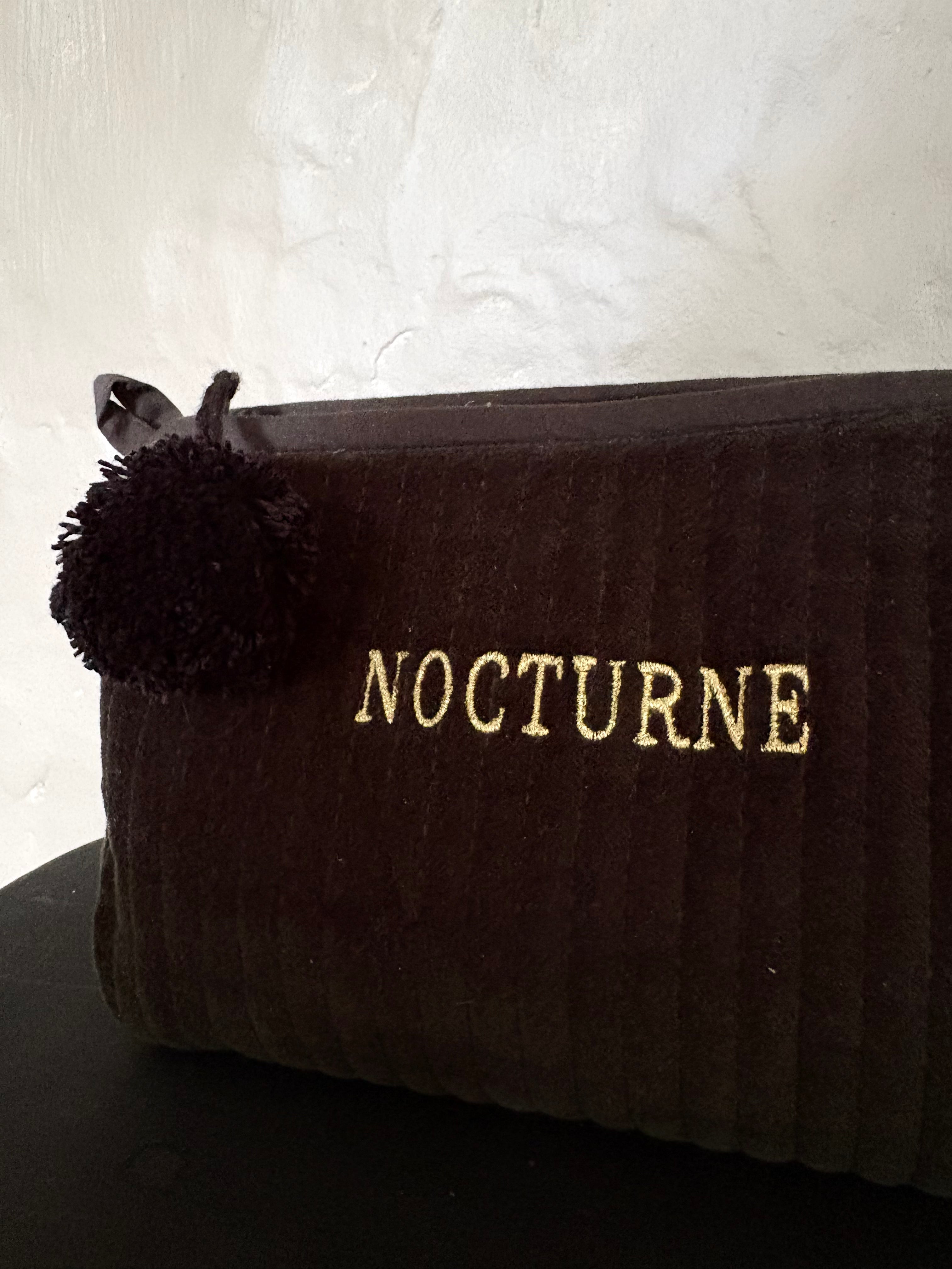 NOCTURNE VELVET COSMETIC BAG - EBONY